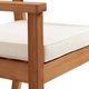 Linon Cannon Natural Teak Wooden Outdoor Dining Armchair with Seat Cushion-5