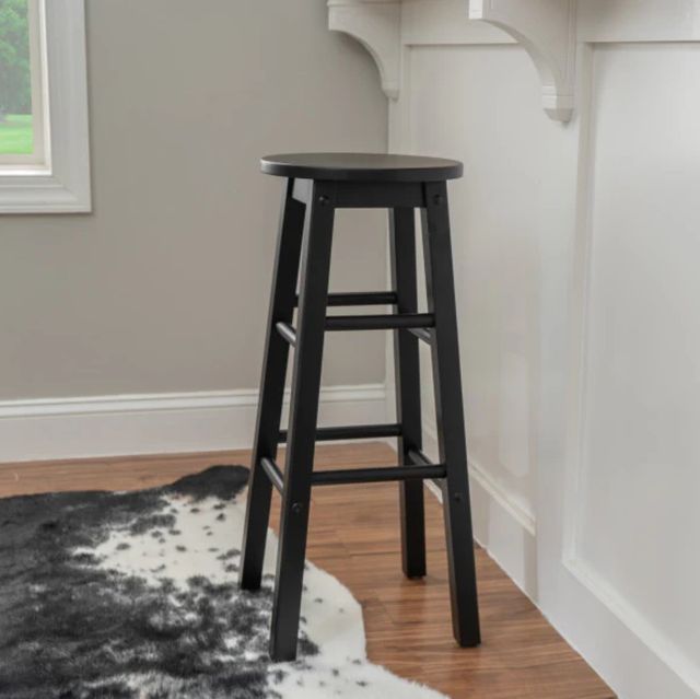 Linon Abby Black Round Barstool-1