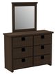 Elements International Cali Kids Brown Youth Dresser and Mirror-0
