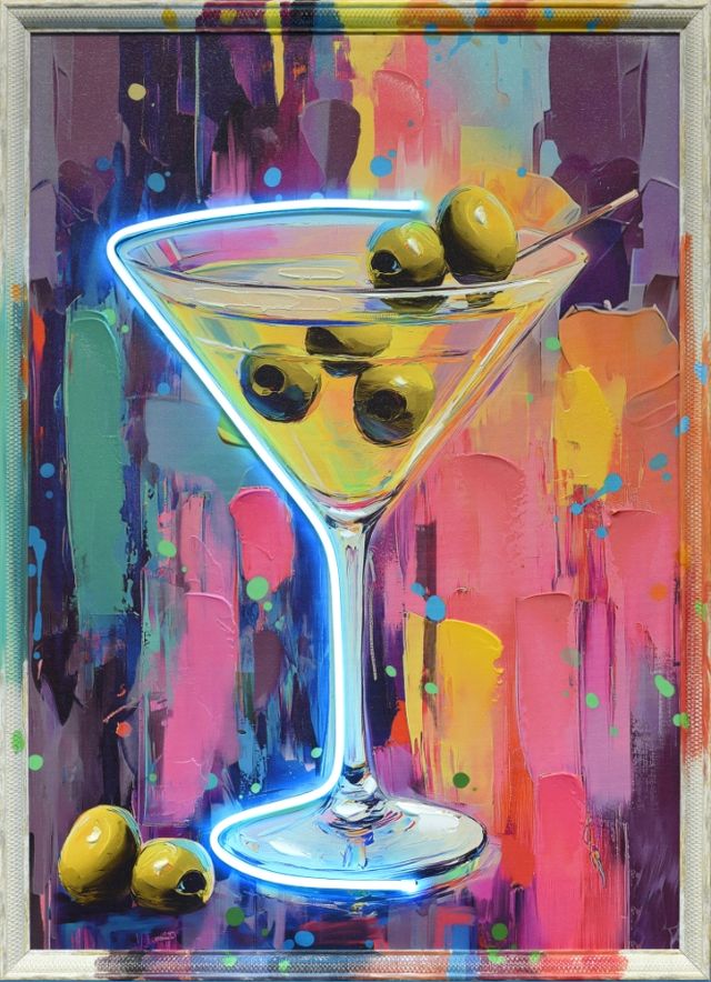 Classy Living Luminous Neon Martini Wall Art-0