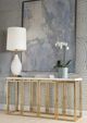 Century® Grand Tour Furniture Links Crystal Stone Top Console Table with Antique Brass Base-3