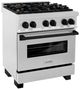 ZLINE Autograph Edition Legacy 30" Satin Stainless Steel Pro Style Dual Fuel Range with 4 Burner Cooktop, Electric Convection Oven and Matte Black Accents-2