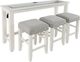 Jofran Inc. Urban Icon 4-Piece Gray/White Sofa Console and Stool Set-0