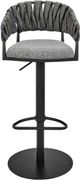 Armen Living Blaise Black/Gray Swivel Adjustable Height Stool-3