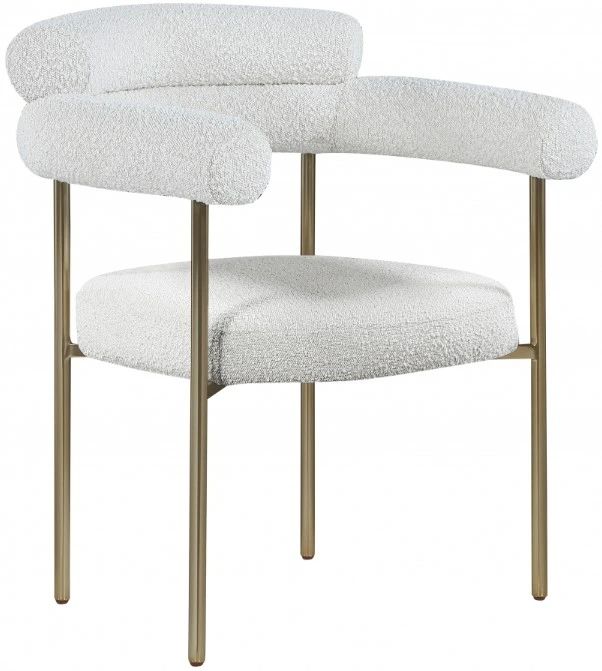Meridian Furniture Blake Cream/Brushed Brass Dining Chair-0