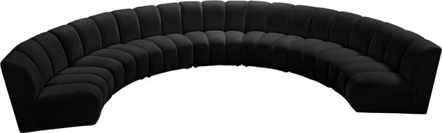 Meridian Furniture Infinity 7-Piece Black Velvet Modular Sectional-4
