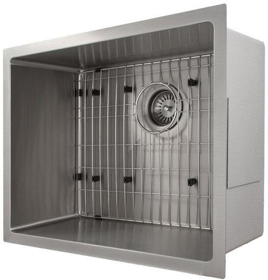 ZLINE Meribel 23" Satin Stainless Steel Undermount Single Bowl Kitchen Sink with Bottom Grid-3