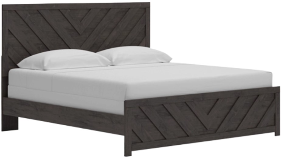 Prendonea King Panel Bed - Charcoal