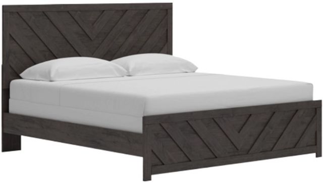 Prendonea King Panel Bed - Charcoal
