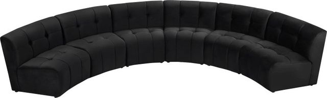 Meridian Furniture Limitless 6-Piece Black Velvet Modular Sectional-0
