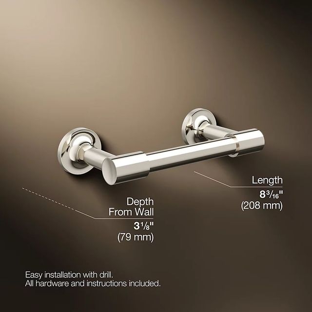 KOHLER® Purist® Vibrant Polished Nickel Pivoting Toilet Paper Holder-2