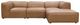 Moe's Home Collection Form Lounge 4-Piece Sonoran Tan L-Shaped Modular Leather Sectional and Ottoman-1