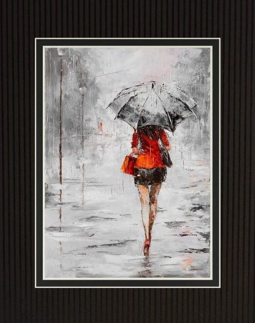 Classy Art City in the Rain II BY Jolanta Kowalik Mirror Framed Wall Art-1