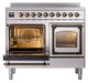 Ilve® Nostalgie II Noblesse 40'' Stainless Steel Pro Style Induction Range with Burnished Trim-3