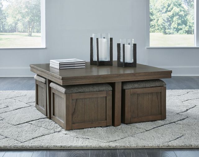 Signature Design by Ashley® Boardernest 5-Piece Brown Coffee Table and Stool Set-3