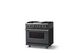 Viking® 5 Series 36" Cast Black Pro Style Dual Fuel (LP) Range with Polished Chrome Trim-2