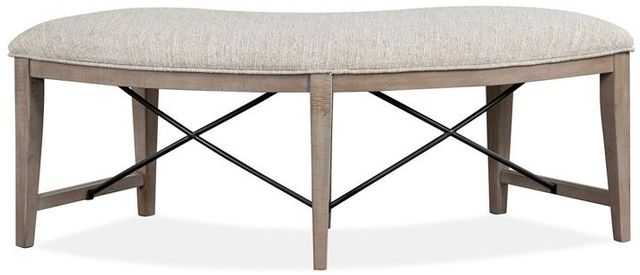 Magnussen Home® Paxton Place Dovetail Grey Curved Upholstered Bench-2