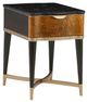 Michael Amini® Malibu Crest Black End Table Burnished Gold Legs-0