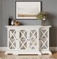 Jofran Inc. Carrington Brushed White Small Breakfront Cabinet-1