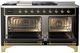 Ilve® Majestic III 60" Glossy Black Pro Style Dual Fuel Liquid Propane Range with French Top and Brass Trim-1