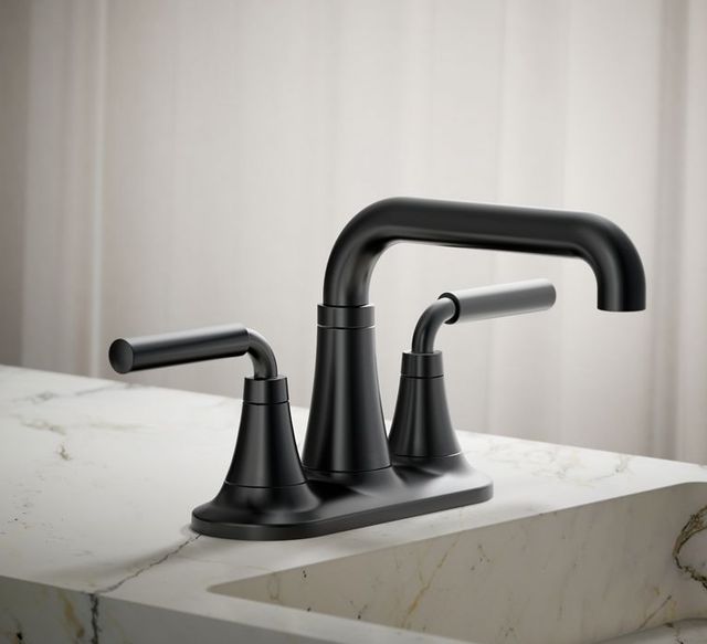 KOHLER® Tone™ Matte Black 1.2 GPM Centerset Bathroom Sink Faucet-1
