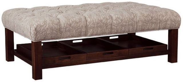Craftmaster® Customizable New Traditions Tufted Cocktail Ottoman with 3-Trays-3