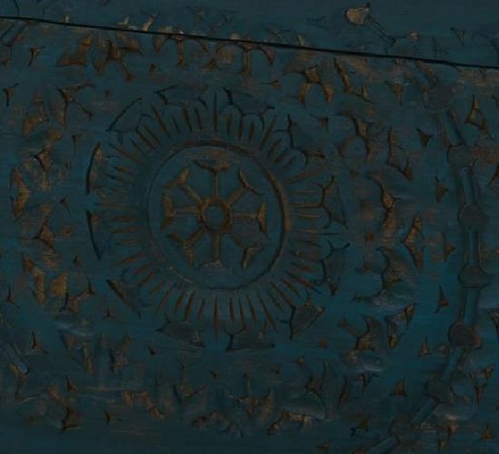 Jaipur Furniture Carved Lace 2-Piece Turquoise Green Trunk Set-2
