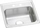 Elkay Celebrity Brushed Satin 19'' 2-Hole Single Bowl Drop-in Sink-0