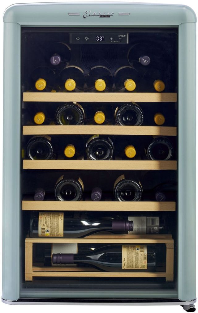 Unique® Appliances Classic Retro 4 Cu. Ft. Ocean Mist Turquoise Wine Cooler-2