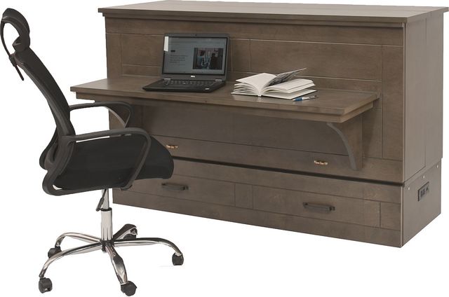 CabinetBed Inc.™ Studio Pebble Grey Folding Queen Bed-3