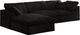 Meridian Furniture Cozy 4-Piece Black Velvet Cloud Modular Sectional-1