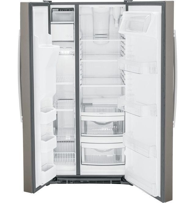 GE® 33" 23.0 Cu. Ft. Fingerprint Resistant Slate Side-by-Side Refrigerator-3