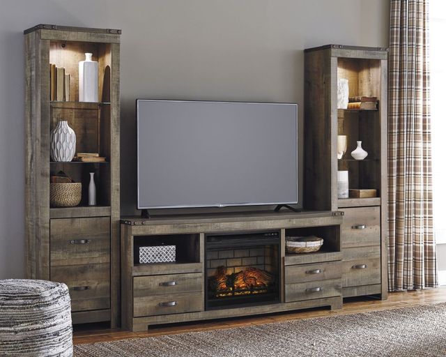 Signature Design by Ashley® Trinell 3-Piece Brown Entertainment Center with Glass Shelves-4