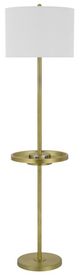 Cal® Lighting & Accessories Crofton Antique Brass Floor Lamp with Tray Table-0