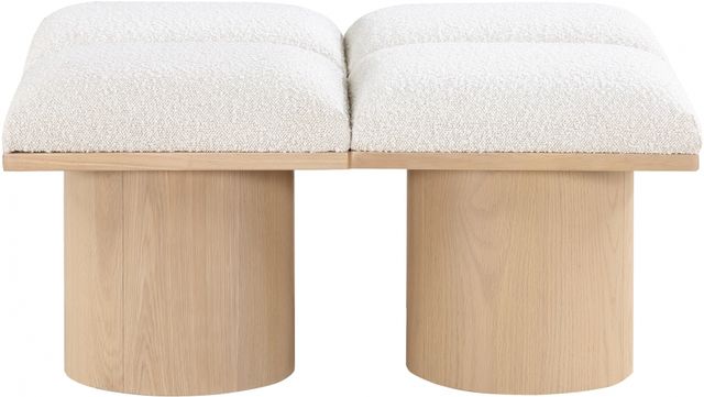 Meridian Furniture Pavilion 4-Piece Cream/Natural 36" Modular Bench Set-2