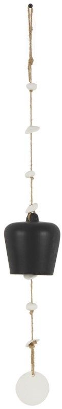 Deco Marche Black/White Handmade Bell Windchime with Cascading Disks-1