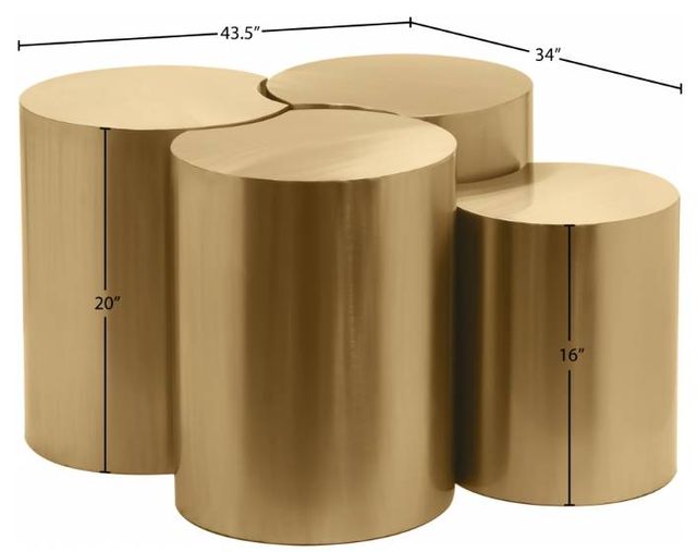 Meridian Furniture Dimple 4-Piece Gold Modular Nesting Coffee Table Set-2