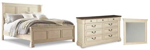 Signature Design by Ashley® Bolanburg 3-Piece Antique White King Panel Bed Set-0