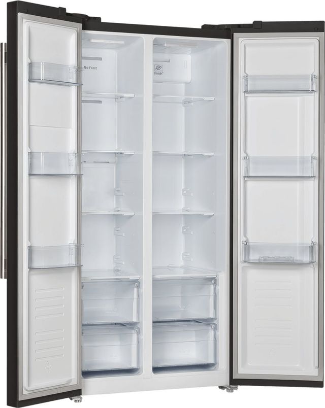 FORNO® Salerno Espresso 33 in. 15.6 Cu. Ft Black Freestanding Side-by-Side Refrigerator-12