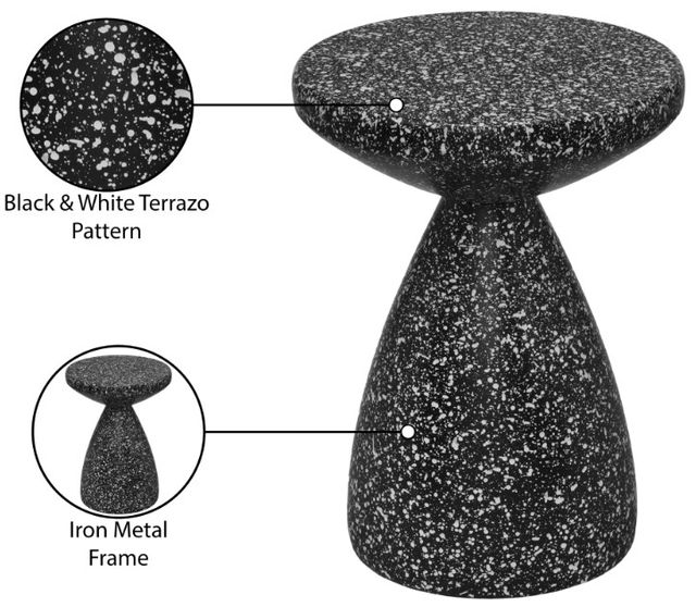 Meridian Furniture Anika Black Terrazo End Table-4