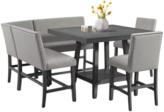 Elements International Seneca 9-Piece Gray Counter Dining Set-0