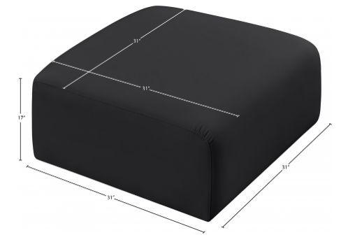 Meridian Furniture Arc Black Vegan Leather Ottoman-2
