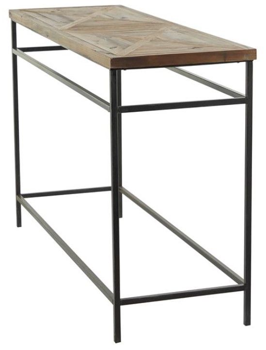 Deco Marche Brown 47" Console Table with Black Base-1