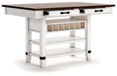 Table à manger à hauteur de comptoir de Signature Design by Ashley® Valebeck  - Blanc/Marron