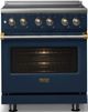 Viking® 5 Series 30" Slate Blue Pro Style Electric Range with Brushed Brass Trim-4