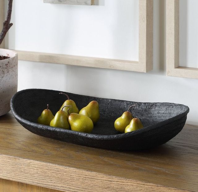 Uttermost® Ember Black Weave Indoor-Outdoor Polyresin Bowl-1