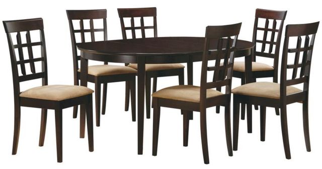 Coaster® Gabriel 7-Piece Beige/Cappuccino Dining Table Set-0
