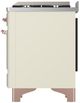Ilve® Majestic III 60" Antique White Pro Style Dual Fuel Natural Gas Range with French Top and Copper Trim-4