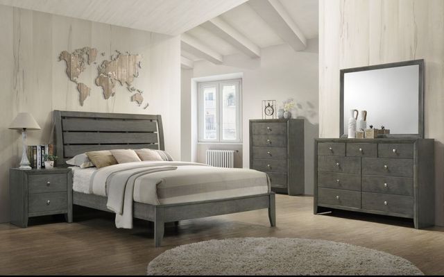 Crown Mark Evan Grey Queen Sleigh Bed-2