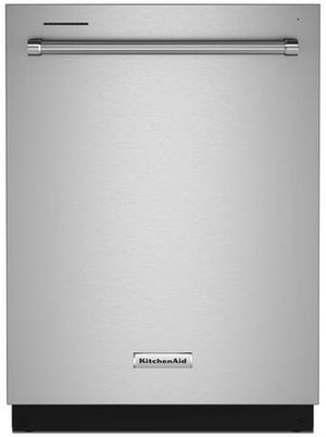 Front view of the KitchenAid® 24" PrintShield™ Stainless Steel Built In Dishwasher